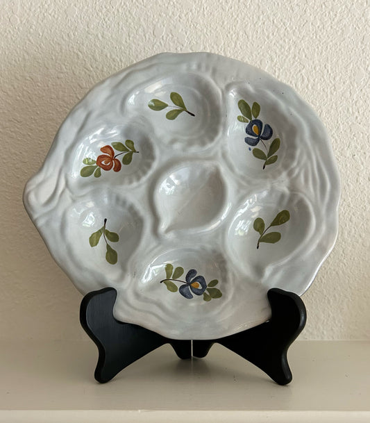 MAJOLICA Oyster Plate GABRIEL FOURMAINTRAUX