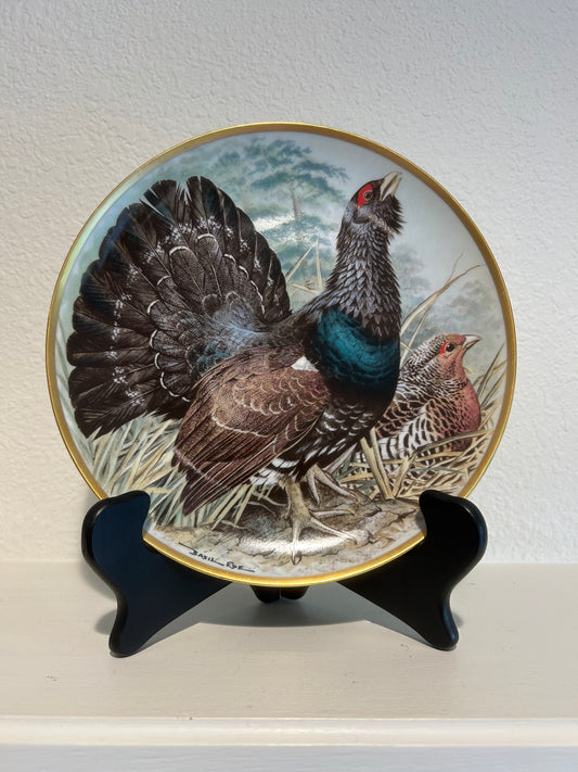 Capercaile 9” Plate by Haviland, Limoges, France 1979