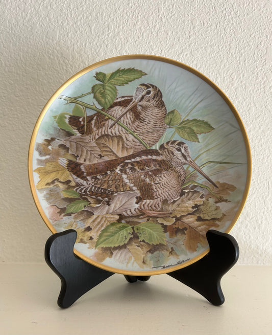 Woodcock 9” Plate Franklin Porcelain by Haviland, Limoges, France